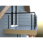 Preview: Edelstahl Pfosten SCHWARZ 1000 mm Reling Geländer Balkon Treppen 42,4 V2A Boden aufgesetzt Black